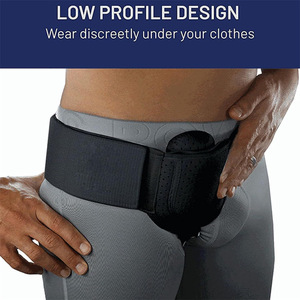 Cinturón universal para hernia para adultos, soporte unilateral para la ingle con almohadilla de compresión, cinturón ajustable, negro, transpirable, con gancho - Product Image 3