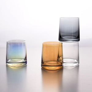 Verre à eau élégant et coloré, verre à whisky en cristal, tasses à thé et soucoupes - Product Image 3