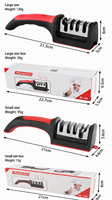 Aiguiseur de couteaux professionnel 4 en 1 en acier inoxydable double face - Outil d'affûtage rapide pour ciseaux et usage en cuisine