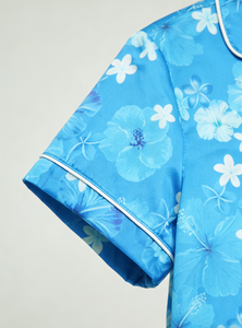 Set Pigiama Corto in Raso Blu Hawaiian Daze per Bambine, Set Abbigliamento da Notte per Bambini - Product Image 6