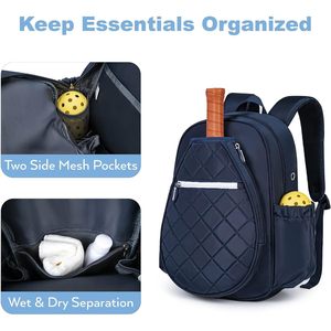 Sac à dos de pickleball matelassé KAVIGOR avec compartiment pour chaussures, sac de raquette imperméable - Product Image 3