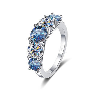 8 ठीक 3.6ct vs1 d मोइससानाइट पंक्ति के छल्ले 925 स्टर्लिंग चांदी के गहने पास हीरे के परीक्षक रंगीन मोइसेसानाइट छल्ले महिलाओं के लिए - Product Image 4