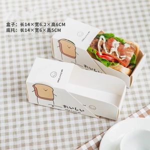Embalaje de papel para sándwich, caja de sándwich impresa personalizada, desechable, para panadería, para llevar - Product Image 1
