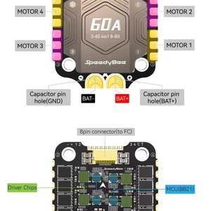 ESC SpeedyBee F405 60A 4 en 1 de Plástico con Protocolo DSHOT300/600 para Drones UAV, Entrada Lipo 3-6S - Product Image 6