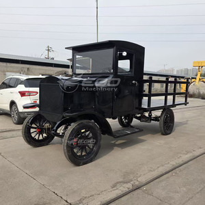 Véhicule utilitaire électrique rétro noir vintage, style camion classique ancien, écologique et durable, véhicule de démonstration personnalisé - Product Image 2