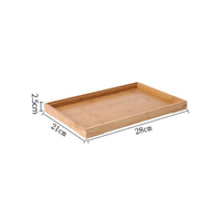 Ensemble de plateaux de service flottants en bois d'acacia rond et rectangulaire en bambou écologique en gros avec poignée