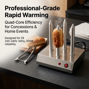 Marupin Commercial <b>Electric</b> Hot Dog <b>Steamer</b> with 4 Bun Warmer Spikes Warmer Holding Machine for Cafe Bistro Snack Counter Hotel - Product Image 4