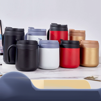 Mug à café de bureau en acier inoxydable 304 avec logo personnalisé, isolation laser, couvercle et poignée, idéal pour les cadeaux d'entreprise, prix d'usine