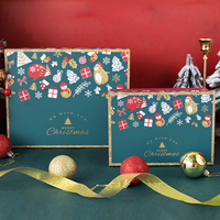 Boîte cadeau de Noël personnalisée avec des animaux de dessin animé, boîte cadeau en papier de Noël avec poignées, boîte d'emballage de Noël pour les bonbons des fêtes