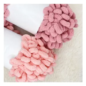 Eğlenceli parmak döngüler iplik Jumbo Polyester şönil iplik 100g/Skein kabarık yumuşak bebek büyük döngü battaniye yünü