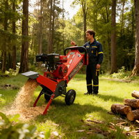 Trituradora de Madera Compacta de 7.5HP, Trituradora de Ramas Portátil de Gasolina, Máquina para Triturar Árboles para Residuos de Jardín y Paisajismo