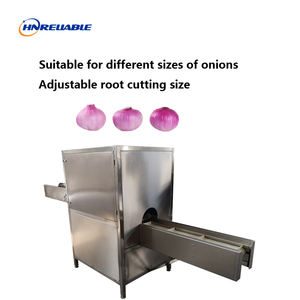 Machine industrielle automatique fiable HNReliable pour la coupe des queues et des racines d'oignons avec PLC et moteur, capacité de 600 kg/h, en acier inoxydable - Product Image 3