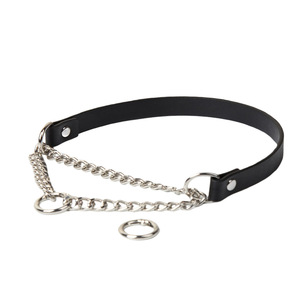 Collar de Cuero con Cadena de Metal, Correa de Acero, Juguetes Sexuales para Adultos, Bondage, Coqueto, Erótico, <span class=keywords><strong>Kinky</strong></span>, Punk, Gótico, Esclavo, Sumisión, Entrenamiento - Product Image 4