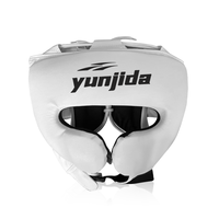 Casque de protection intégral professionnel réglable en PU avec sangle de menton réglable pour la boxe, le taekwondo et l'entraînement aux arts martiaux