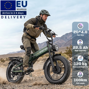 APEFOX RH20 <span class=keywords><strong>Bici</strong></span> <span class=keywords><strong>Elettrica</strong></span> <span class=keywords><strong>Pieghevole</strong></span> a 7 Velocità con Doppi Motori Brushless, Pneumatici Larghi e Telaio in Lega di Alluminio - Product Image 1