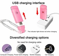 Lampe de lecture pliable mini à clip ultra LED rechargeable par USB, 3 couleurs, portable pour voyage, vente en gros