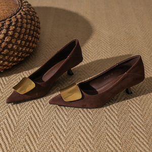 Spring Summer Fashion Trend Korean PU Soft Height Increasing Hard-Wearing Comfortable Evergreen Anti-Slip 7.5cm Pumps - Product Image 3