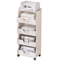 Support d'imprimante en plastique avec roulettes, étagère de rangement, armoire, organiseur de documents multi-niveaux, petite étagère de rangement sous le bureau