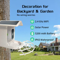 Mangeoire à oiseaux intelligente avec caméra 3MP HD, identification des espèces par IA, alimentation solaire, sans fil, pour extérieur, caméra WiFi, vente en gros