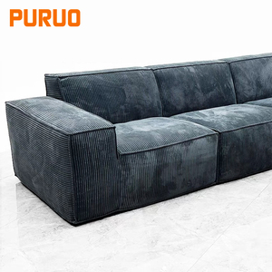 Juego de Sofás Minimalistas de Diseño <span class=keywords><strong>Italiano</strong></span> PURUO, Tela Escarchada, Muebles de Sala de Estar, Extensible, Giratorio, de Madera, para Apartamentos - Product Image 6