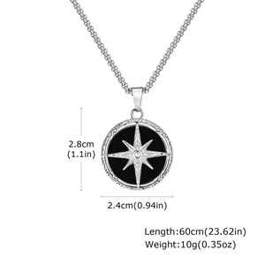 XR Wholesale Stainless Steel Hiphop Pendant <b>Necklace</b> Octagonal Star Tiger Eye Stone for Men's Party Gifts Fashion Jewelry - Product Image 3