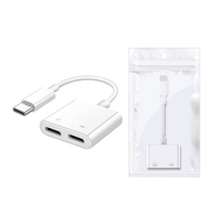 Adaptador al por Mayor, Adaptador de Auriculares Dual Tipo C, Conector de Audio, Adaptador de Carga Rápida PD, Divisor para Teléfono