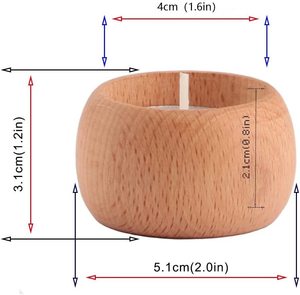 حامل شموع من خشب الزان مع شمعة معطرة، مناسب لتزيين الطاولات وخلفيات حفلات الزفاف - Product Image 3