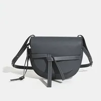 Sac bandoulière vintage pour femme avec nœud décoratif, sac à l'épaule en cuir PU, mini sac à bandoulière tendance pour femme, sac à main quotidien OEM ODM