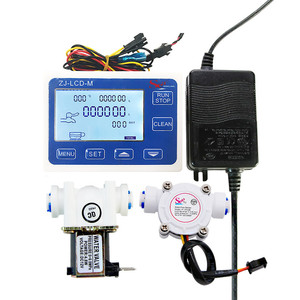Contrôleur de débit d'eau numérique, débitmètre ZJ-LCD-M avec capteur de débit à raccord rapide 1/4, électrovanne pour système d'irrigation - Product Image 1