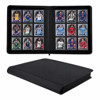 Classeur de cartes personnalisé à 9 pochettes en cuir PU avec fermeture éclair et pages en PP pour l'organisation des cartes à collectionner