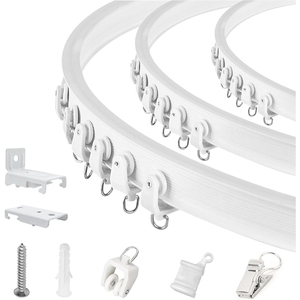 Modern Long Heavy Duty PVC Curtain Track Rails Universal Bendable Flexible Sliding Home Window Accessories Inthetrend White - Product Image 1