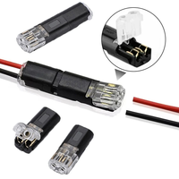 Terminal Blok Sambungan Cepat D2 untuk Kabel Listrik, Konektor Kabel Lampu LED 2-Pin, Dapat Dicolokkan, Tanpa Pengupasan, 250V IP20, Tembaga