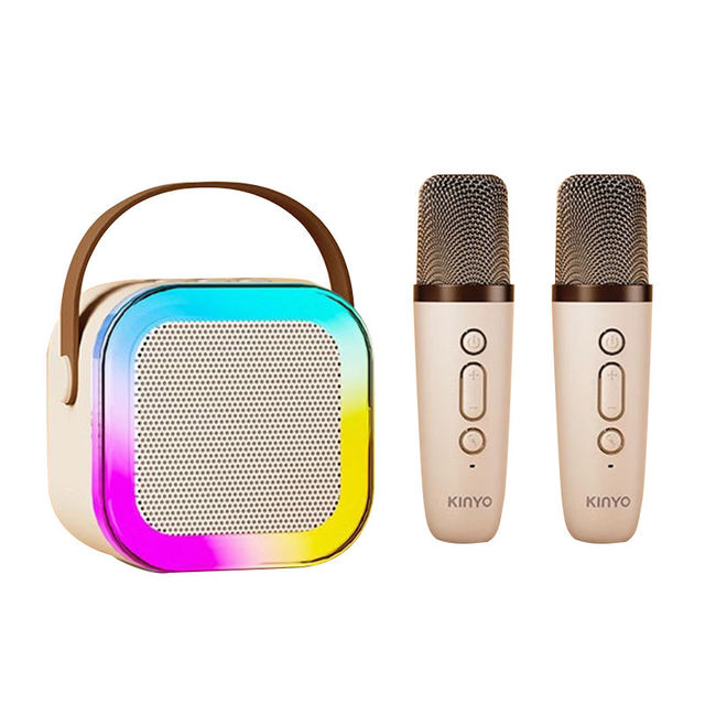 Kids Gift K12 Mini Karaoke Machine Portable Speaker System with 2 Microphone Mics for Birthday New Year Home Party