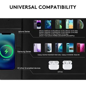Không Dây Mới Sạc Chuột <span class=keywords><strong>Pad</strong></span> 15W Nhanh Chóng Có Thể Gập Lại Sạc Non-Slip Cao Su Cơ Sở Bàn Phím Máy Tính Mat Cho Văn Phòng Nhà - Product Image 6
