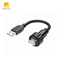Venta Directa de Fábrica, Conectores USB Industriales EU-USB Macho-Hembra IP67 USB3.0 USB2.0, Conector Impermeable para Montaje en Panel, Montaje Trasero, PBT