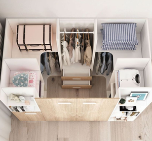 <span class=keywords><strong>Letto</strong></span> a Castello in Legno Grigio a Grandezza Naturale con Armadio e Cassetti, Design Moderno Ecologico, Comodo e Resistente per Appartamenti - Product Image 5