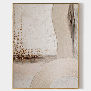 Abstract Embossed Art Print With Gold Frame Minimalist Design Indoor Decor Handmade Texture <b>Wall</b> Art <b>Canvas</b> - Product Image 2