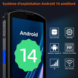 4G Wifi Màn Hình Cảm Ứng Bàn Phím Di Động Cầm Tay Android Thiết Bị Đầu Cuối Máy Tính Di Động PDA Cho Kho Kho YGF F7 - Product Image 2