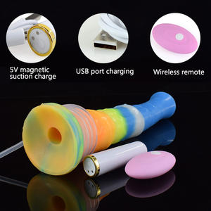 Luckyocy-vibromasseur cheval <span class=keywords><strong>Long</strong></span>, masseur éjaculant Animal, pénis puissant, lueur dans l'obscurité, fantaisie érotique, Plug - Product Image 4