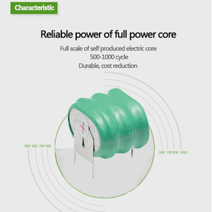 NI-MH Knopfzellenbatterie B80H 80mAh 250mAh 1,2V 2,4V 3,6V Knopfzellenbatterie mit Anschlussflanken - Product Image 6