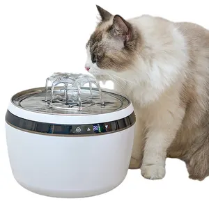 Fonte de água inteligente termostática automática para cães e gatos, dispensador de água com sensor de aço inoxidável 304