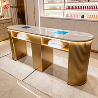 Station de manucure de luxe sur mesure avec collecteur de poussière pour salon de beauté