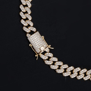 Chaîne cubaine en laiton plaqué or 14 carats avec micro-pavé de zircone cubique, bijoux de mode hip-hop - Product Image 5