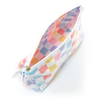 Sacs de maquillage enduits SY pour sac à main, pochette de voyage étanche à fermeture éclair, essentiels pour les vacances à la plage, trousses de toilette avec pompon
