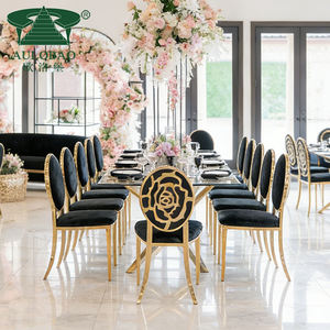 Silla de Comedor Dorada de Acero Inoxidable para Hotel, Artículos para Fiestas - Product Image 3