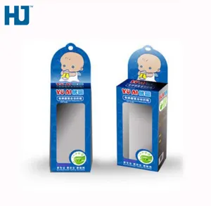 Recicláveis Folding cartão Branco Cartão de Caixa de Embalagem de Papel Para A Pele Do Bebê Produtos Do Bebê com janela