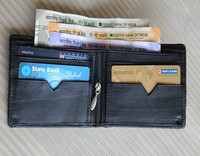 Dompet Kulit Hitam Asli Asli Asli Asli Hadiah Kasual untuk Hadiah Ulang Tahun Pria