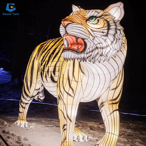 Linterna de animales chinos SGL82, linterna de seda en forma de tigre impermeable realista para zoológico - Product Image 1