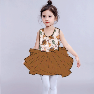 Leche seda <span class=keywords><strong>vaca</strong></span> diseño bebé infantil lindo sin mangas niños niñas tul Boutique vestido niños tutú vestido - Product Image 5