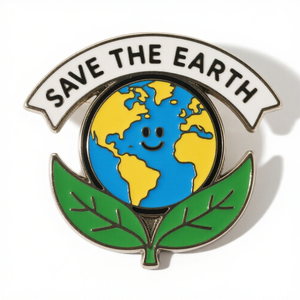 Pin de esmalte de Tierra Verde | Insignia de solapa de metal Eco Awareness OEM - Product Image 4